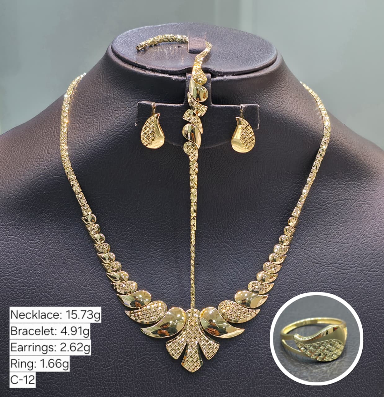 18k Gold Teardrop Inspired Jewelry Set - ad collection - Embellish Gold Jewelry & Diamond