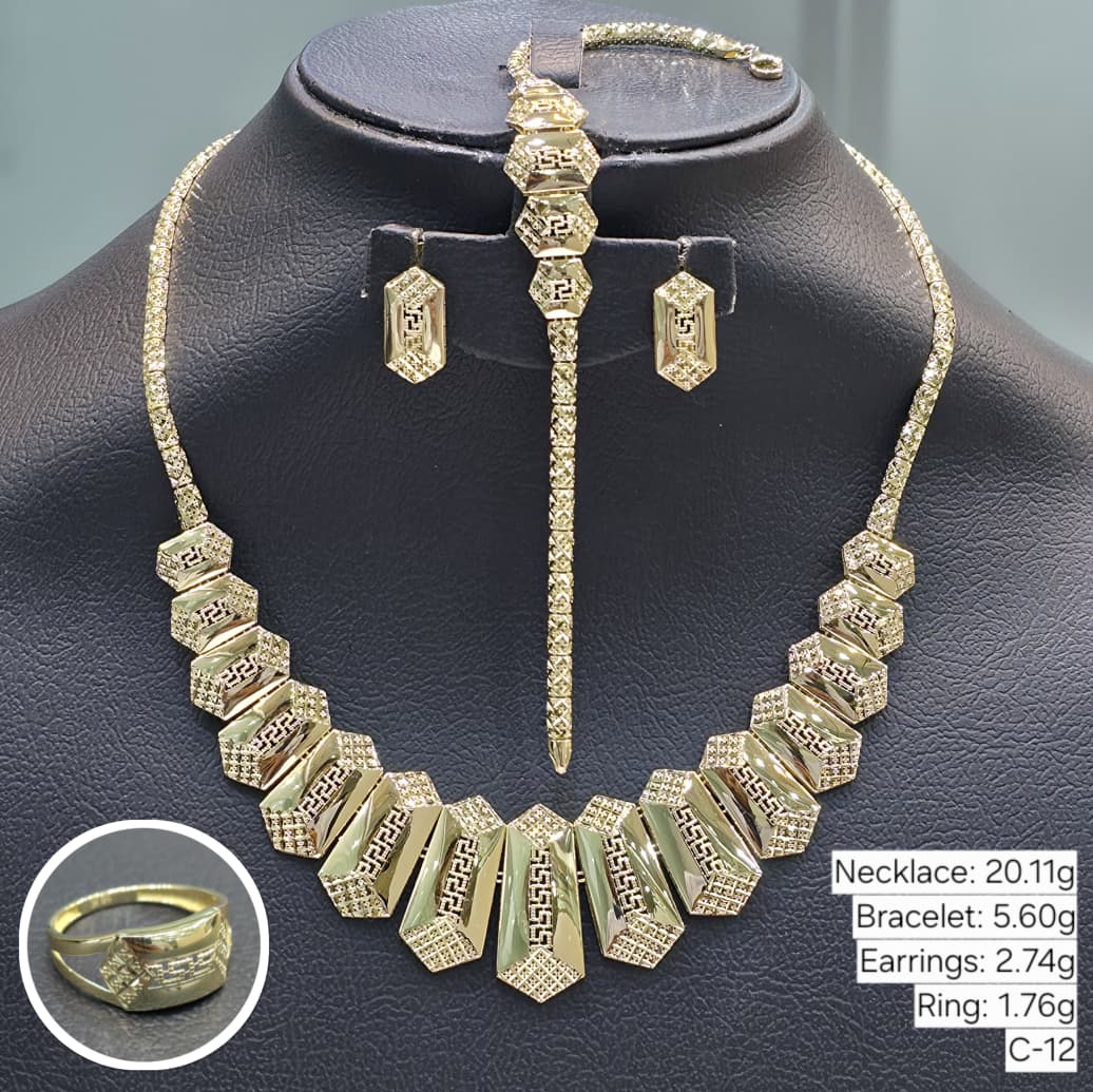 18k Gold Hexa Inspired Jewelry Set - ad collection - Embellish Gold Jewelry & Diamond