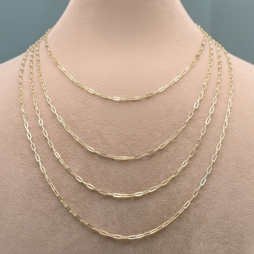 18k Gold Paper Clip Chain 3 - 18k Gold Chain - Embellish Gold Jewelry & Diamond