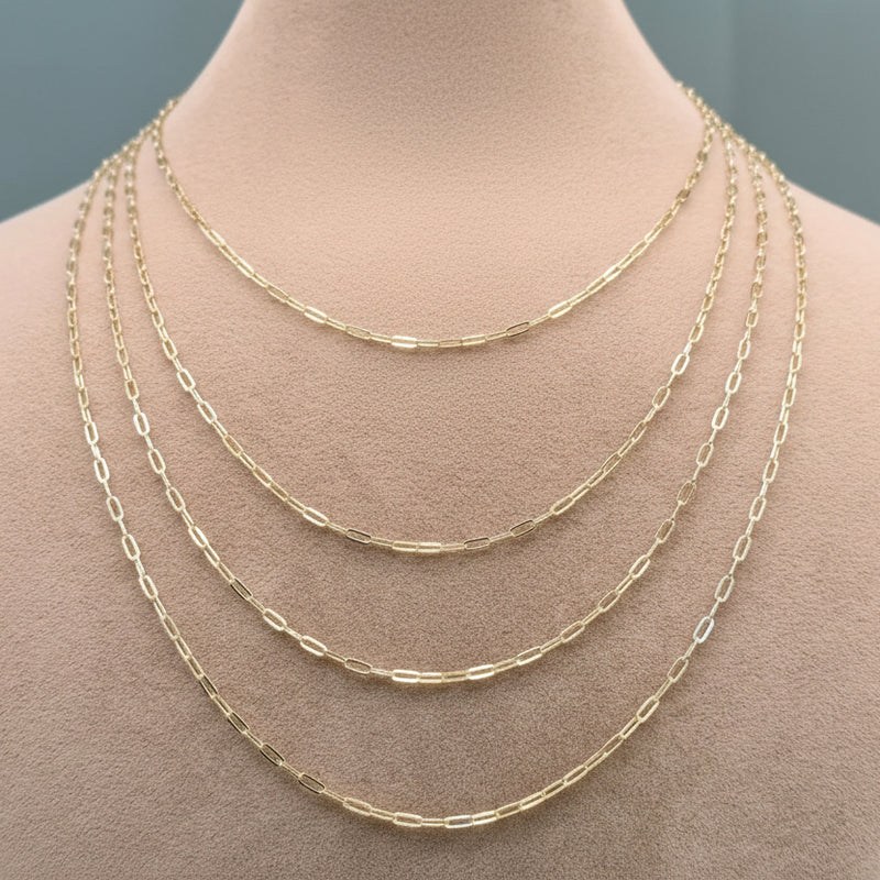 18k Gold Paper Clip Chain 3 - 18k Gold Chain - Embellish Gold Jewelry & Diamond