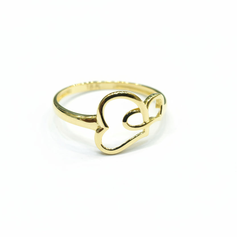 18k Gold Love Heart Ring - 18k Gold Ring - Embellish Gold Jewelry & Diamond