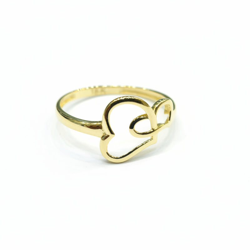 18k Gold Love Heart Ring - 18k Gold Ring - Embellish Gold Jewelry & Diamond