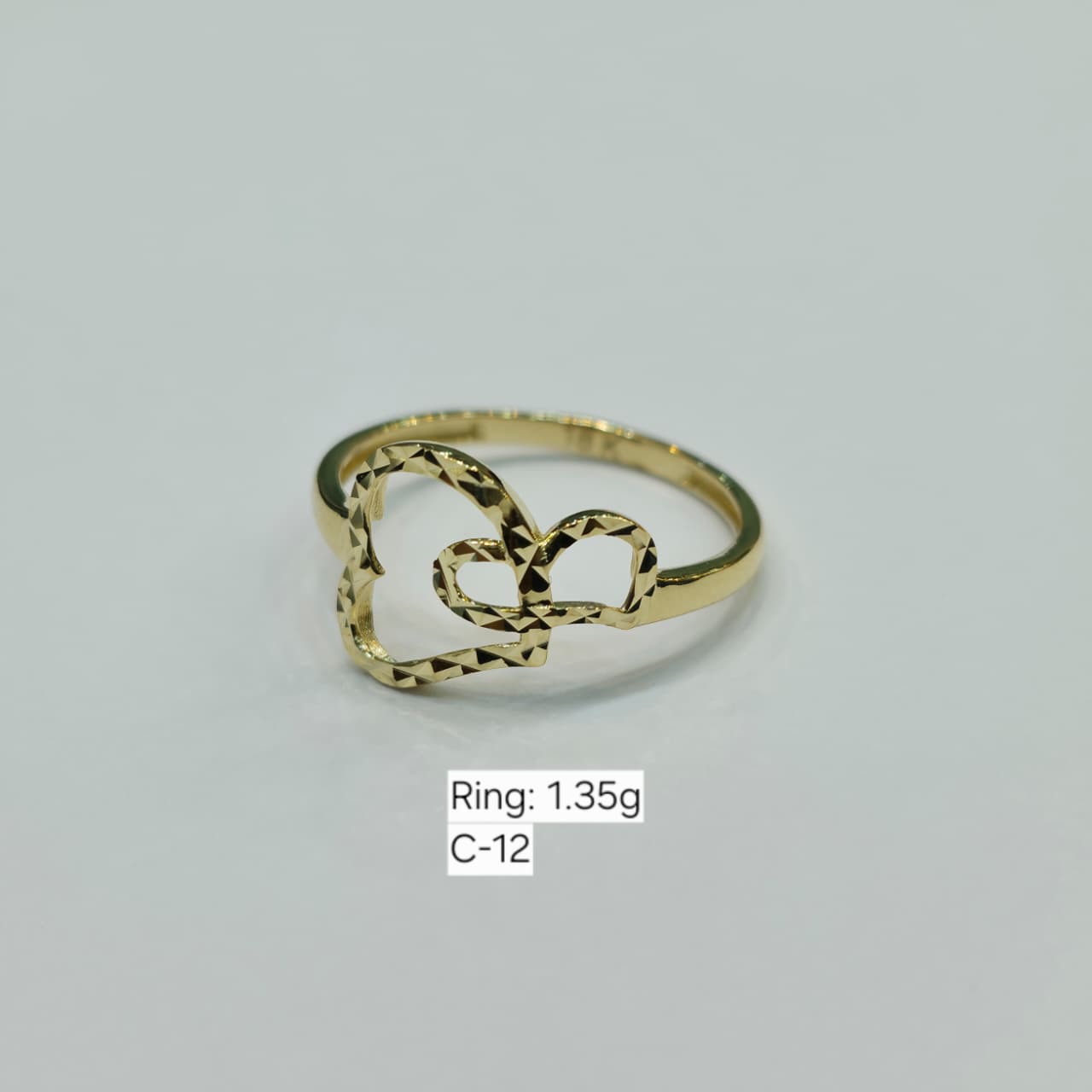 18k Gold Dia Cut Loveheart Ring