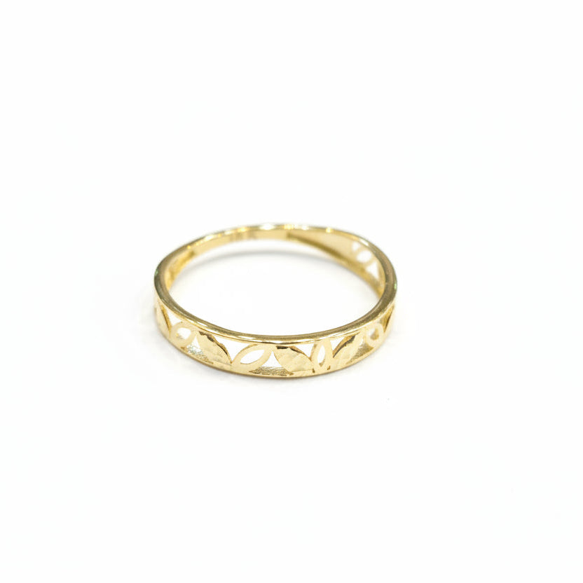 18k Gold Branded Inspired Ring - 18k Gold Ring - Embellish Gold Jewelry & Diamond