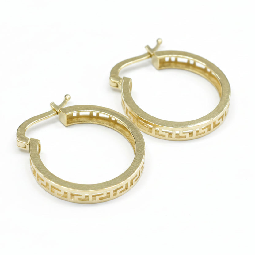18k Gold Maze Loop Earrings