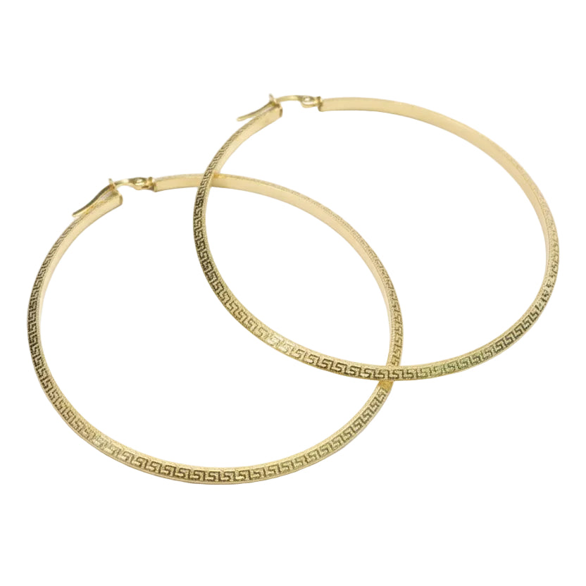 18k Gold Big Maze Loop Earrings - 18k Gold Earrings - Embellish Gold Jewelry & Diamond