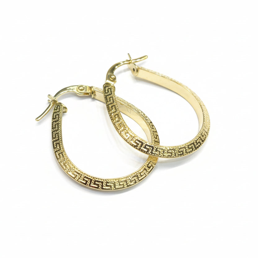 18k Gold Maze Loop Earrings 2 - 18k Gold Earrings - Embellish Gold Jewelry & Diamond