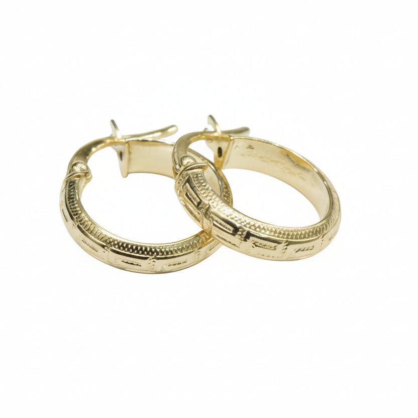 18k Gold Round Maze Loop Earrings - 18k Gold Earrings - Embellish Gold Jewelry & Diamond