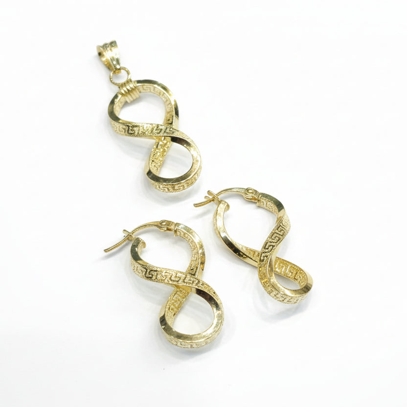 18k Gold Infinity Maze Jewelry Set