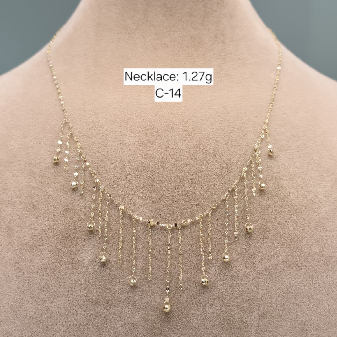 18k Gold Hanging Balls Necklace