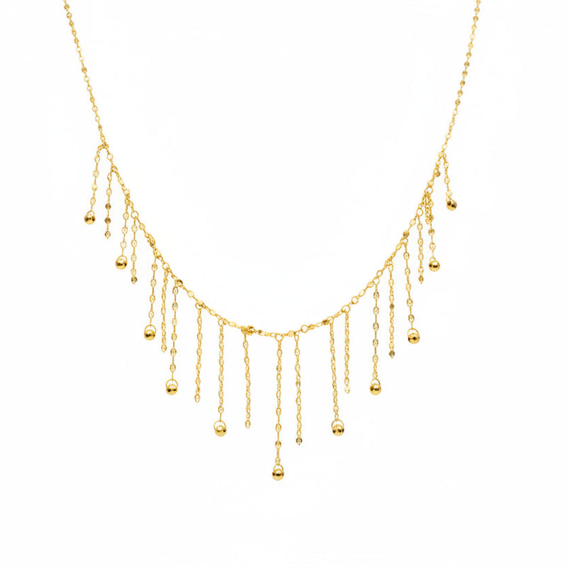 18k Gold Hanging Balls Necklace - 18k Gold Necklace - Embellish Gold Jewelry & Diamond