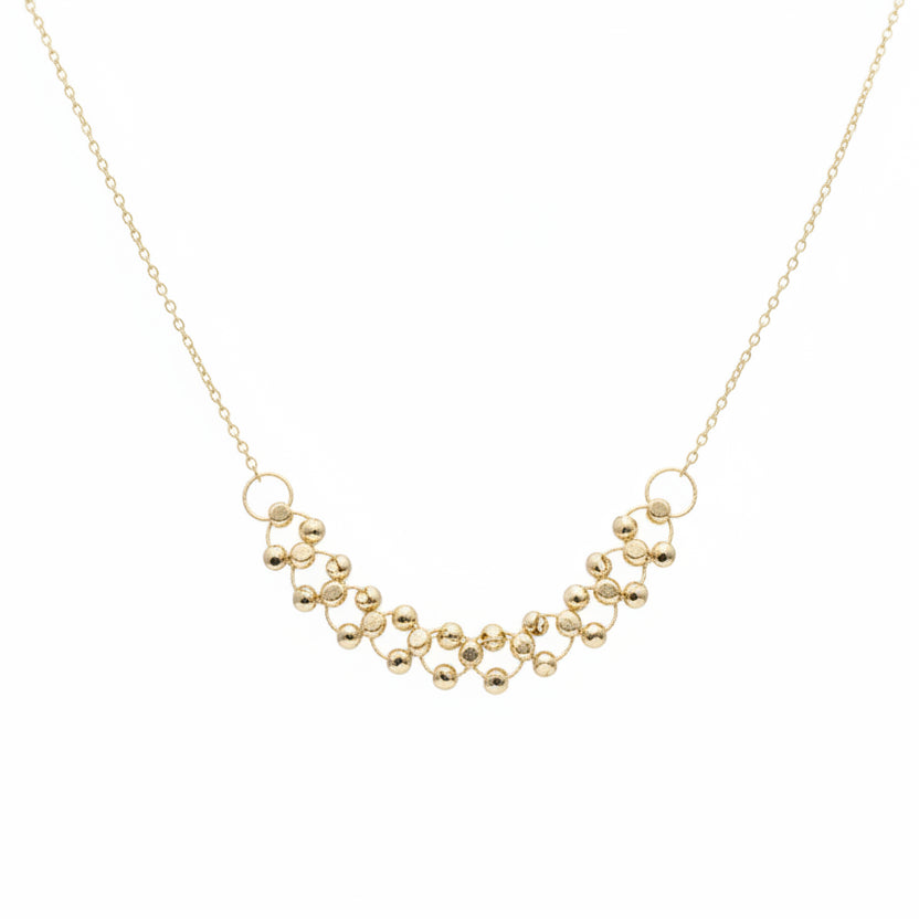 18k Gold Ball in Loop Necklace - 18k Gold Necklace - Embellish Gold Jewelry & Diamond