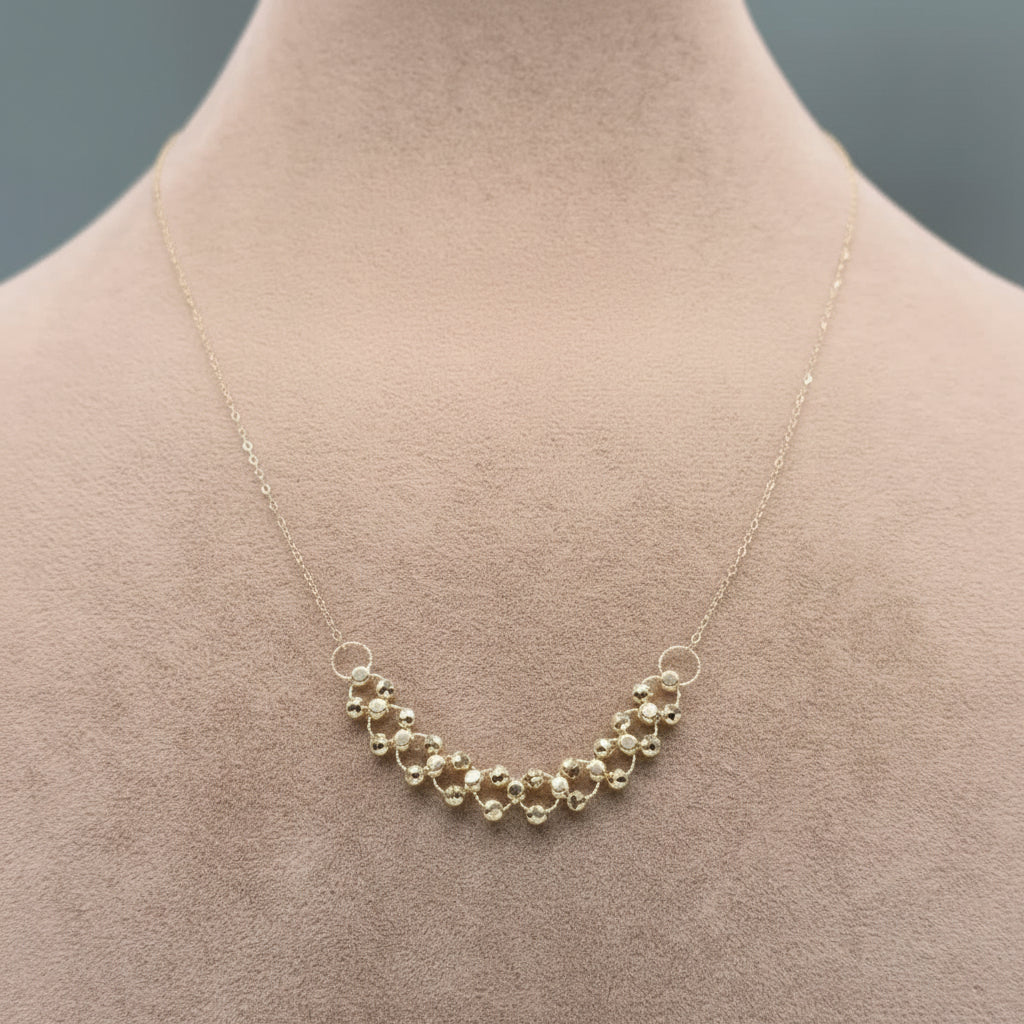 18k Gold Ball in Loop Necklace - 18k Gold Necklace - Embellish Gold Jewelry & Diamond