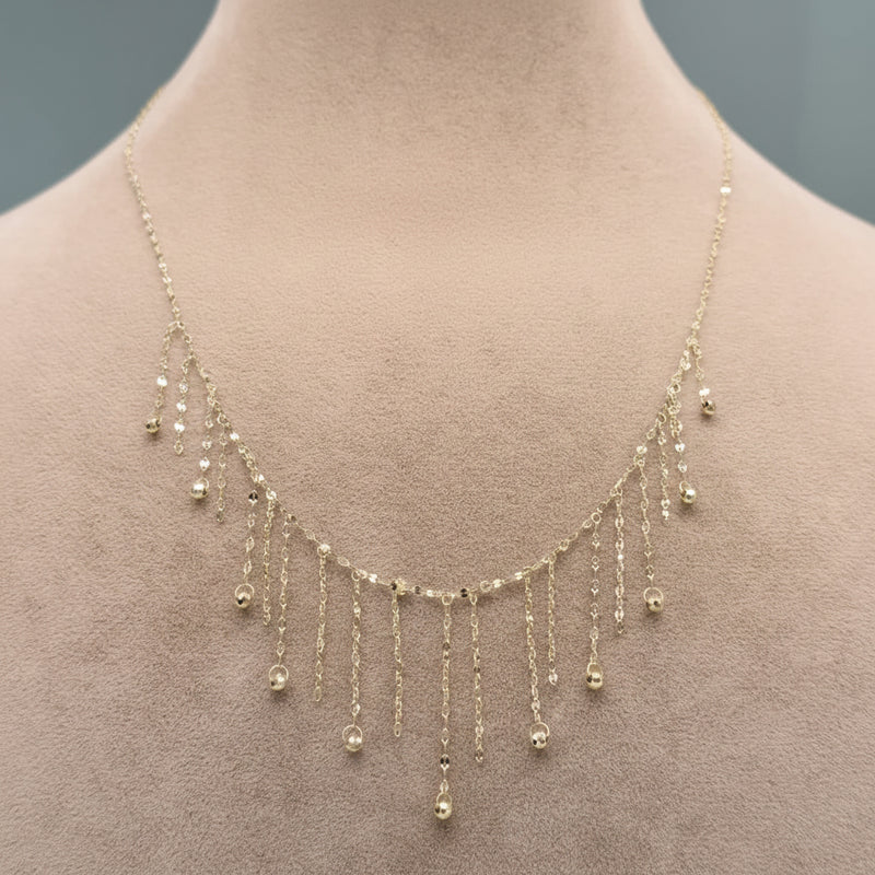 18k Gold Hanging Balls Necklace - 18k Gold Necklace - Embellish Gold Jewelry & Diamond