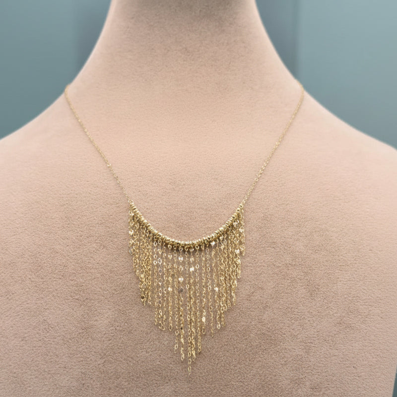 18k Gold Hanging Chain Necklace - 18k Gold Necklace - Embellish Gold Jewelry & Diamond