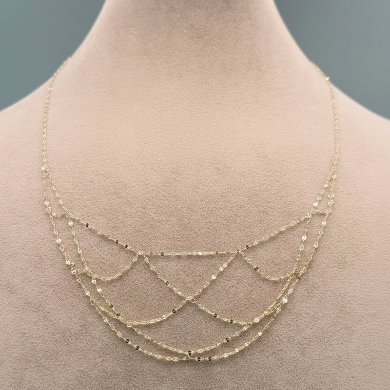 18k Gold Web Inspired Design Necklace - 18k Gold Necklace - Embellish Gold Jewelry & Diamond