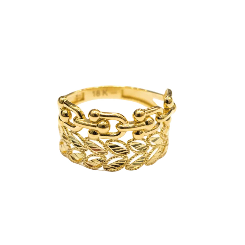 18k Gold Leaf Tiffany Ring - 18k Gold Ring - Embellish Gold Jewelry & Diamond