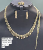 18k Gold Maze with Plain Design Jewelry Set