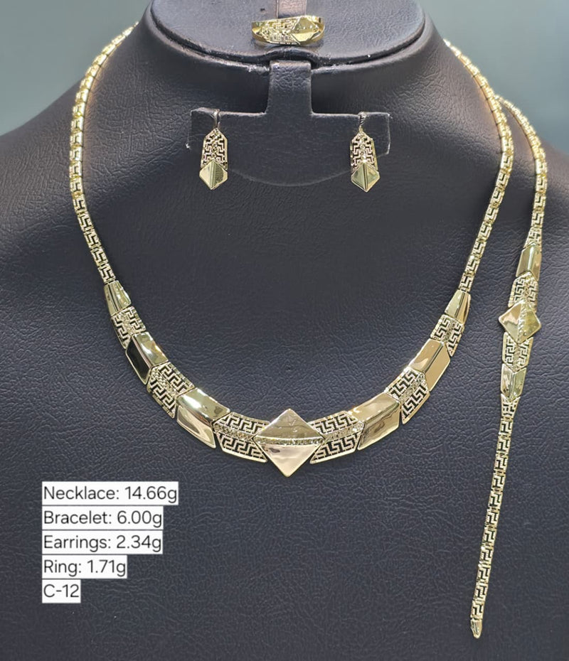 18k Gold Diamond Style Jewelry Set - Premium Collection - Embellish Gold Jewelry & Diamond