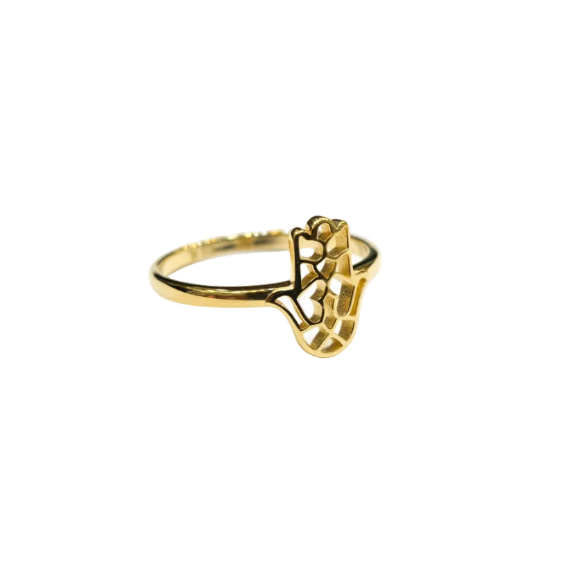 18k Gold Hamsa Ring - 18k Gold Ring - Embellish Gold Jewelry & Diamond