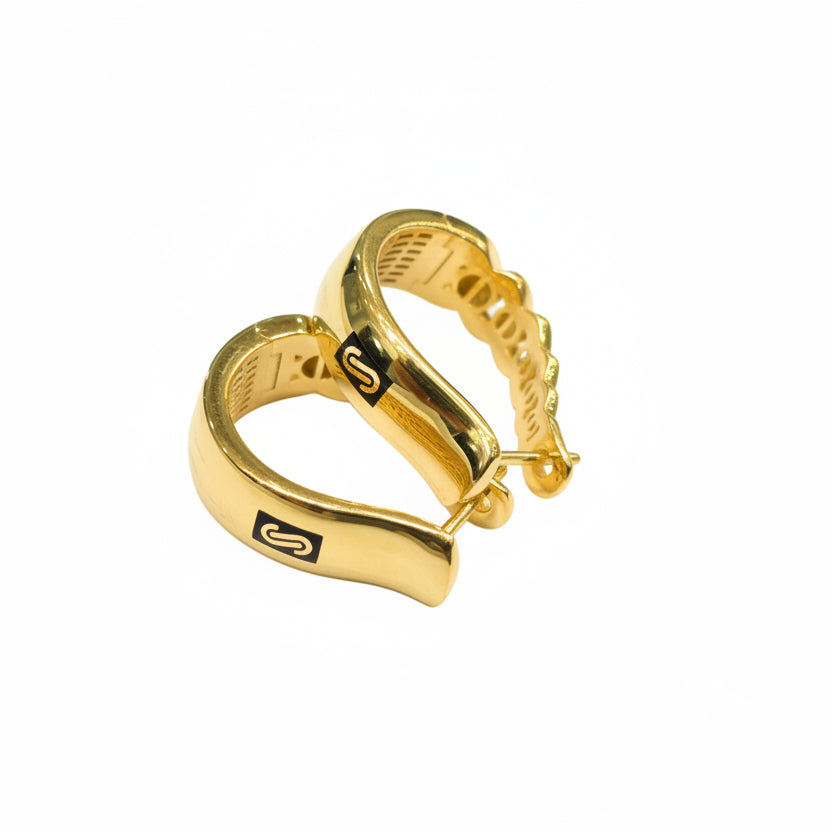 18k Gold Plain Loop Earrings - 18k Gold Earrings - Embellish Gold Jewelry & Diamond