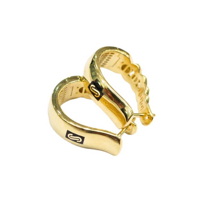 18k Gold Plain Loop Earrings 2 - 18k Gold Earrings - Embellish Gold Jewelry & Diamond