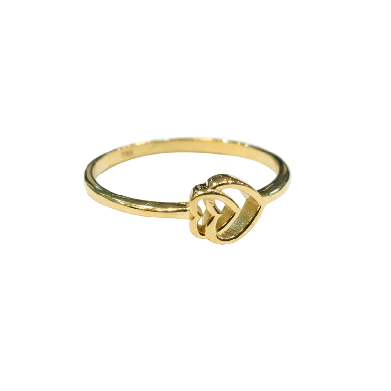 18k Gold Alter Heart Ring - 18k Gold Ring - Embellish Gold Jewelry & Diamond