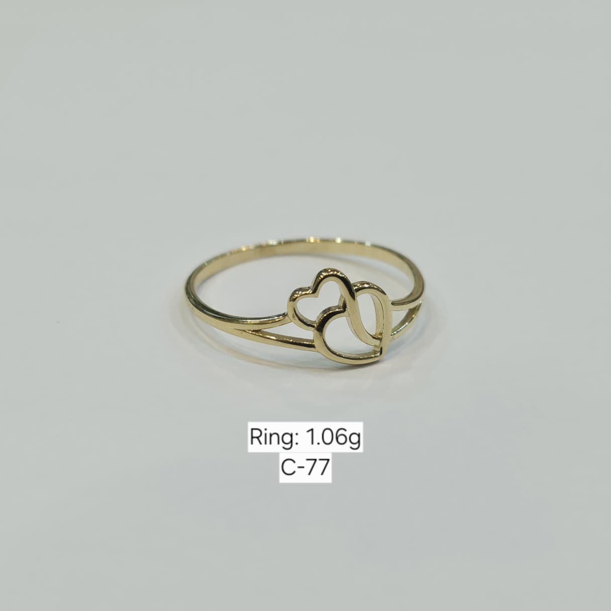 18k Gold Sexy Double Heart Ring