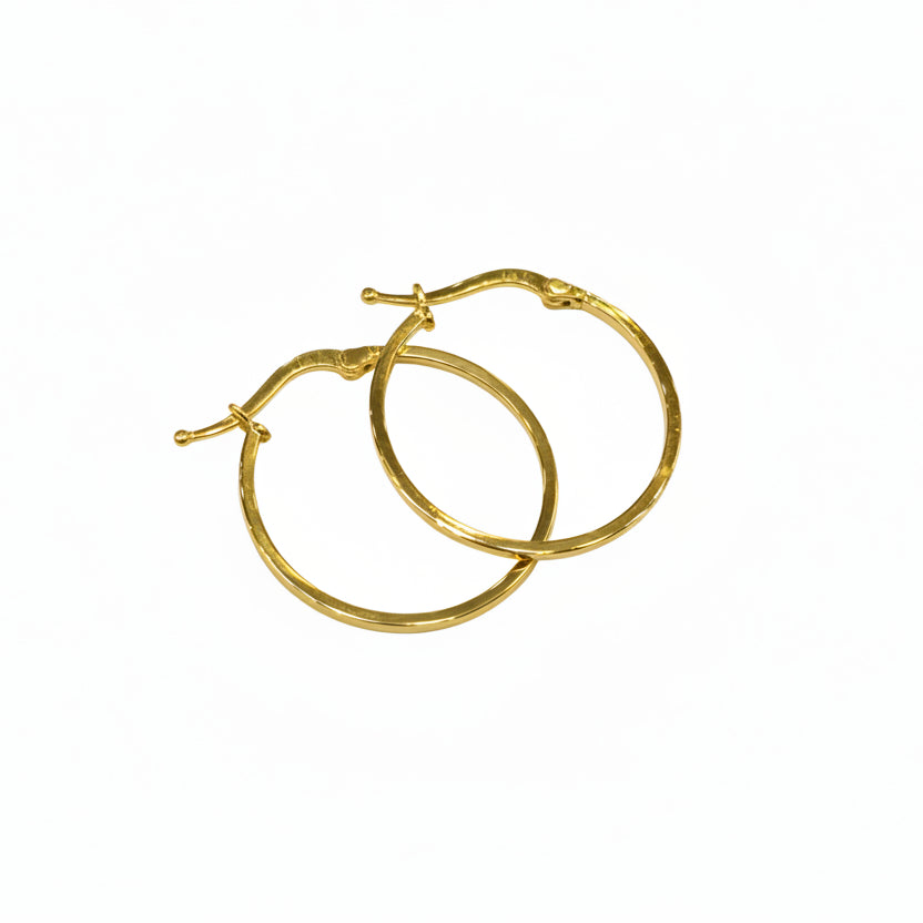 18k Gold Plain Simple Loop Earrings - 18k Gold Earrings - Embellish Gold Jewelry & Diamond
