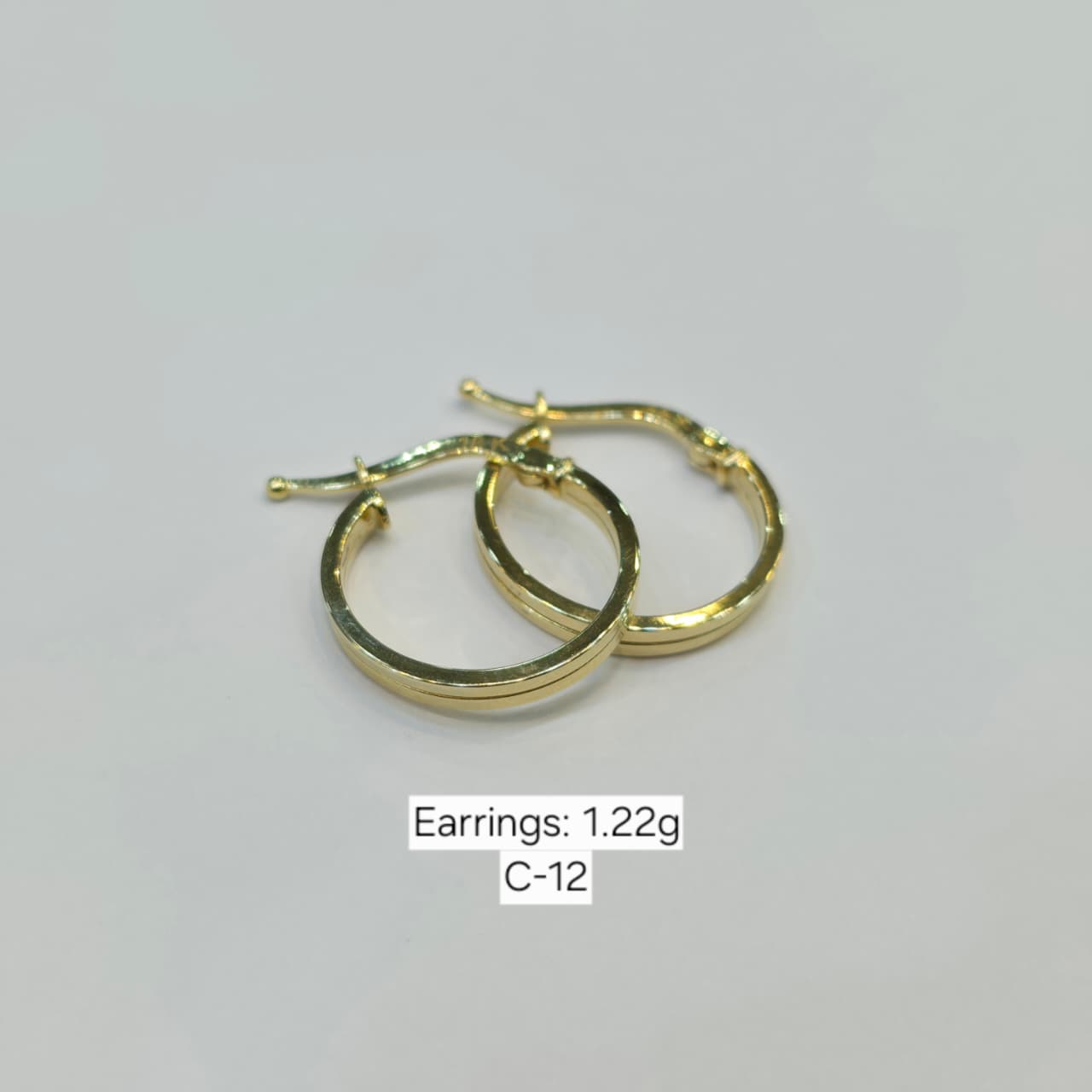 18k Gold Thick Plain Loop Earrings