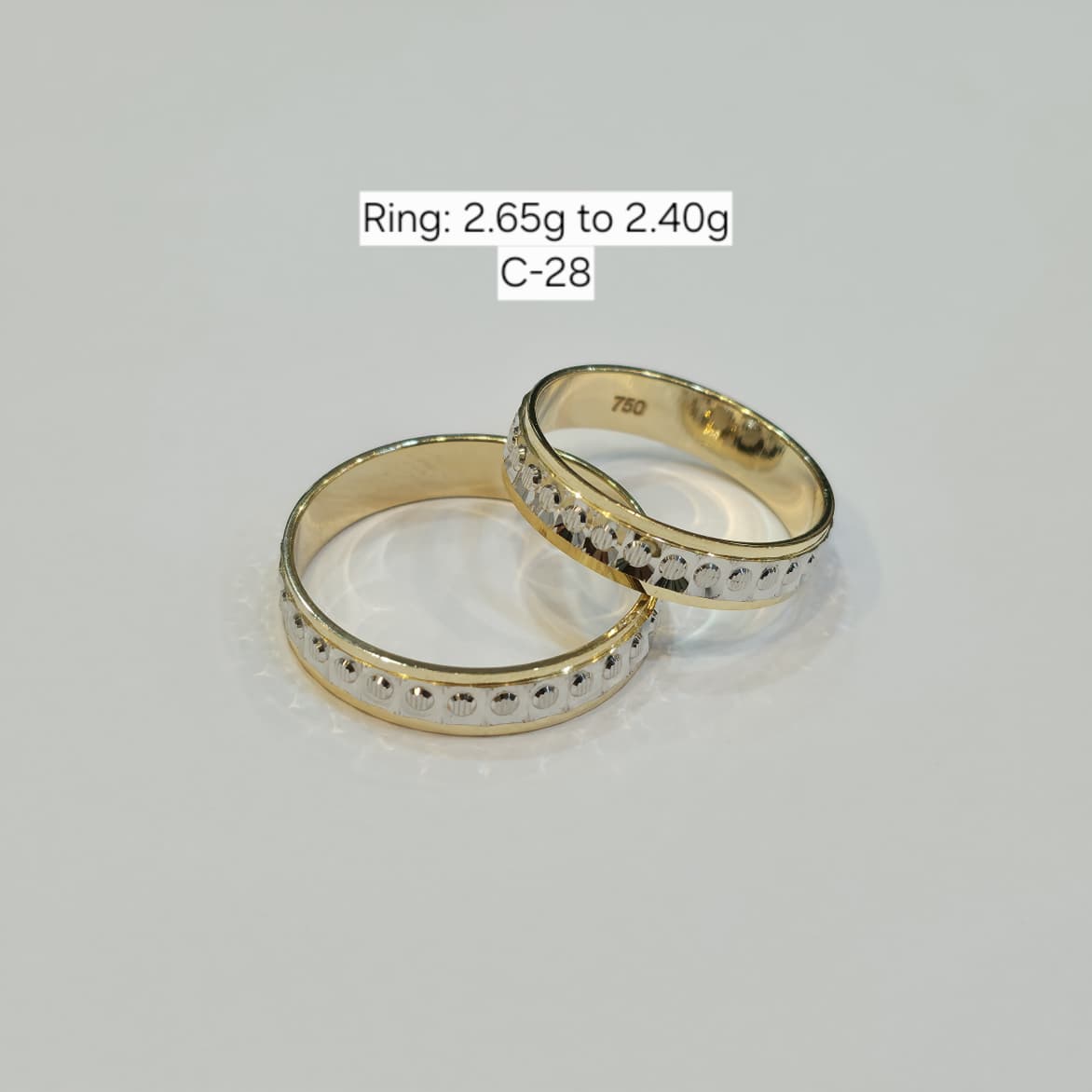18k Gold 2 Tone Dia Cut Ring