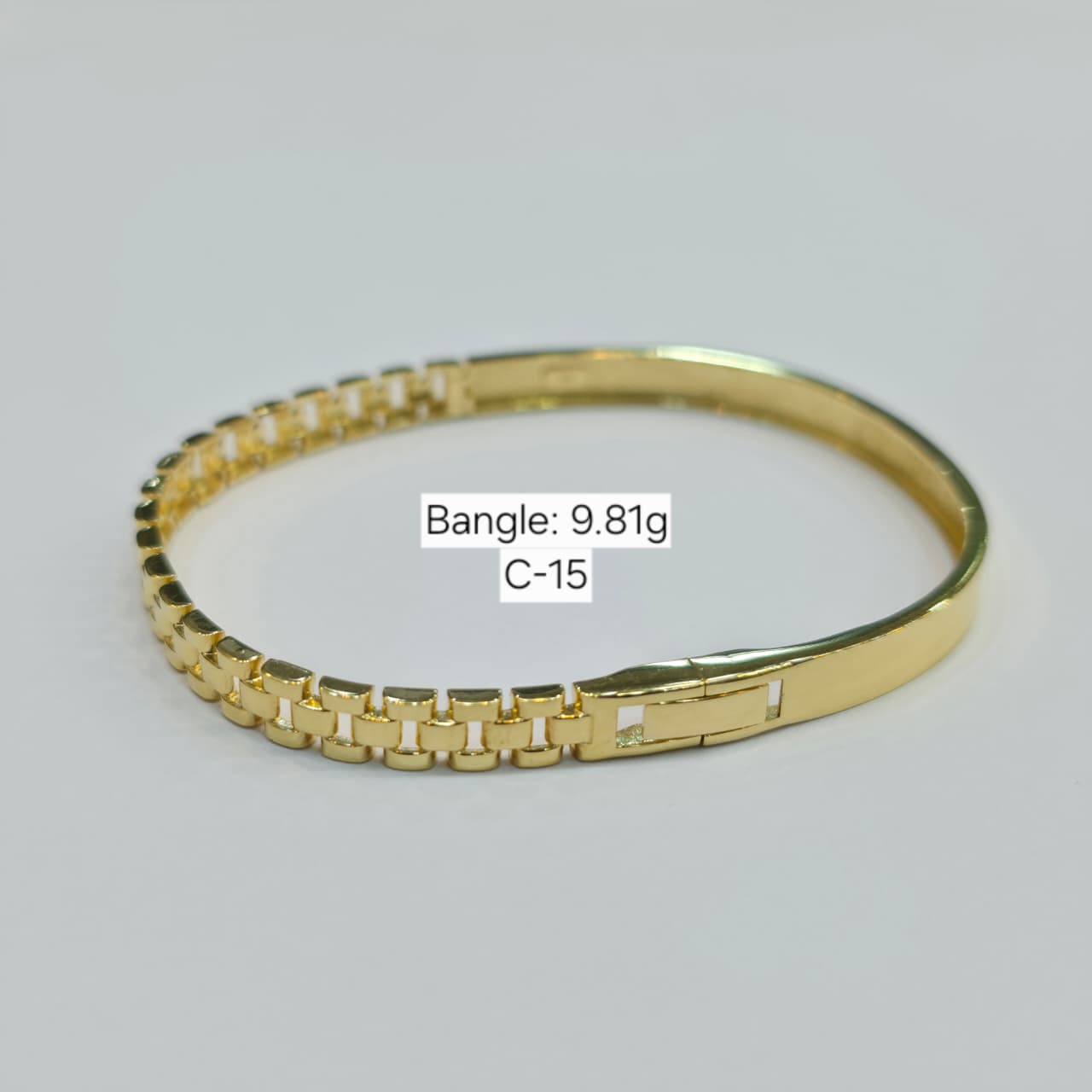 18k Gold Zipper Inspired Bangle