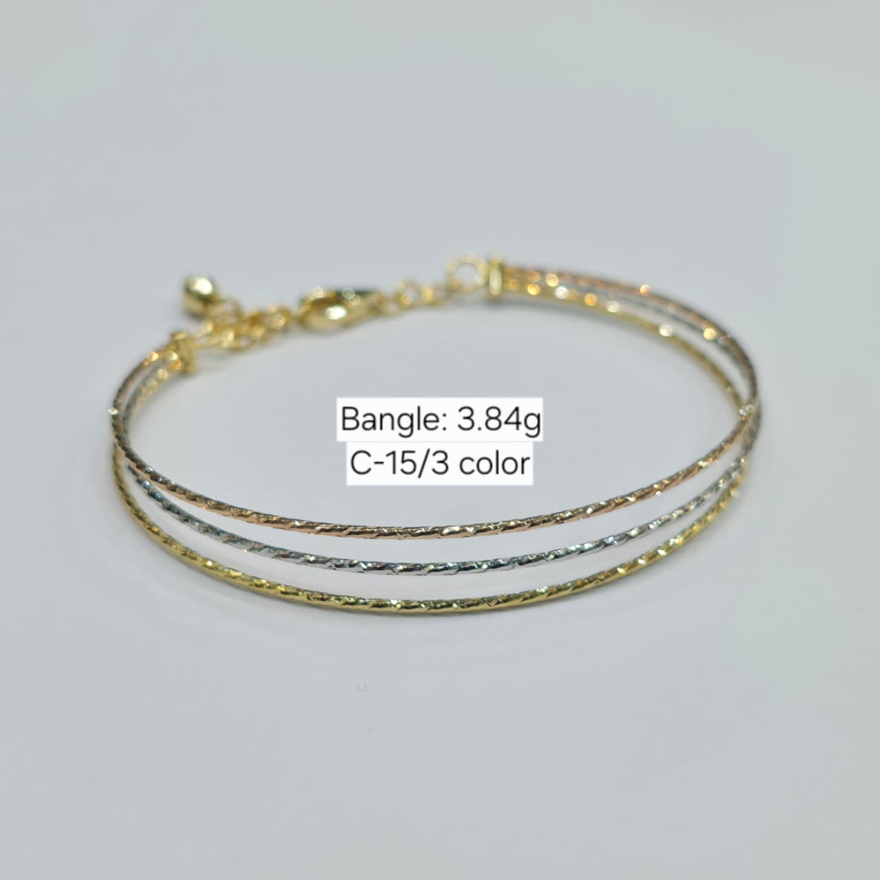 18k Gold 3 String Colored Bangle