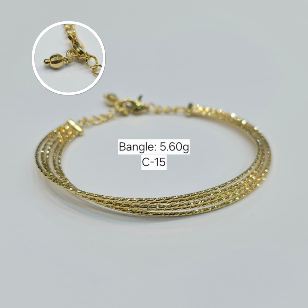 18k Gold Strings Bangle - 18k Gold Bangle - Embellish Gold Jewelry & Diamond