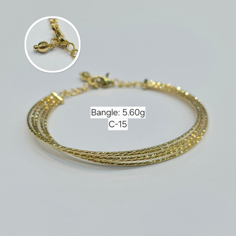18k Gold Strings Bangle - 18k Gold Bangle - Embellish Gold Jewelry & Diamond