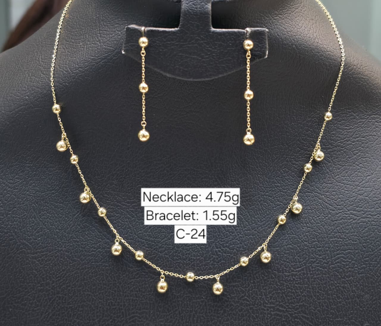 18k Gold Balls Jewelry Set