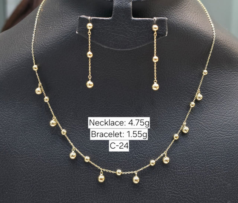 18k Gold Balls Jewelry Set - مجموعة متميزة - Embellish Gold Jewelry & Diamond