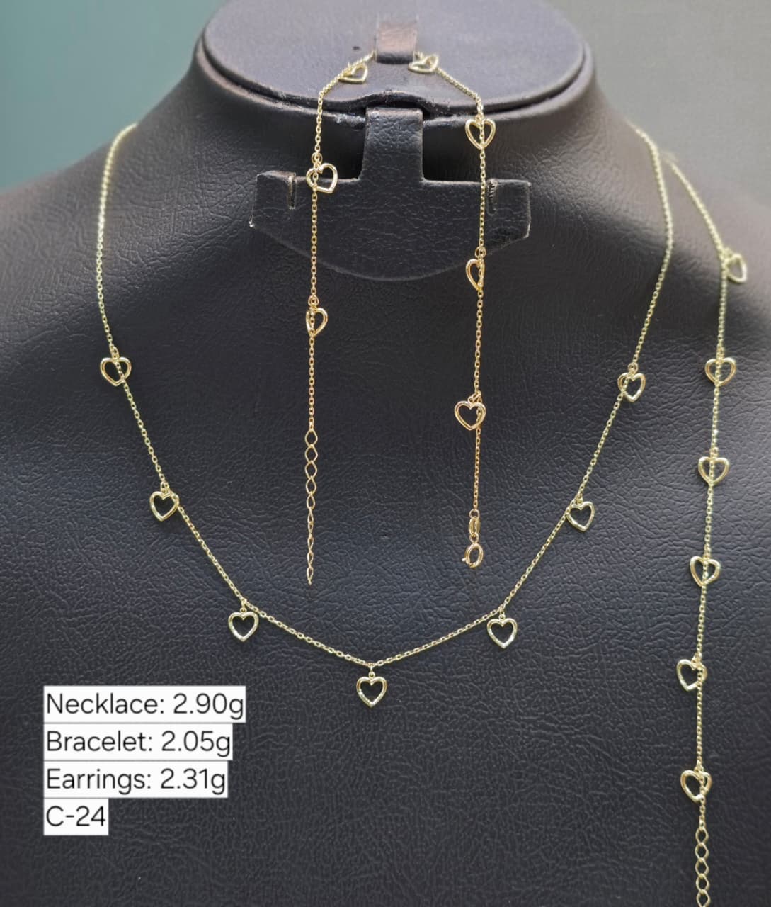 18k Gold Little Heart Jewelry Set