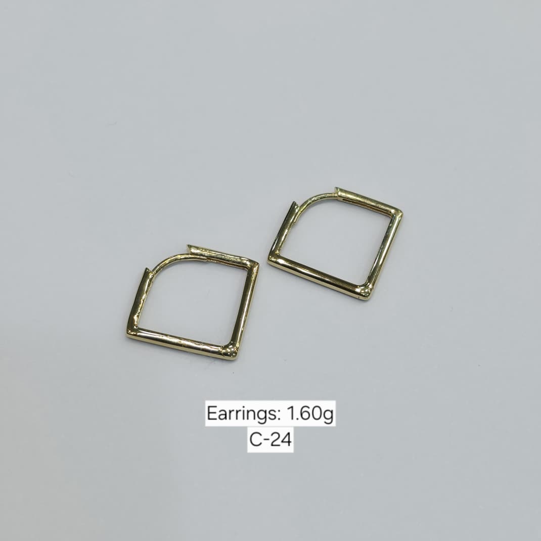 18k Gold Diamond Inspired Loop Earrings