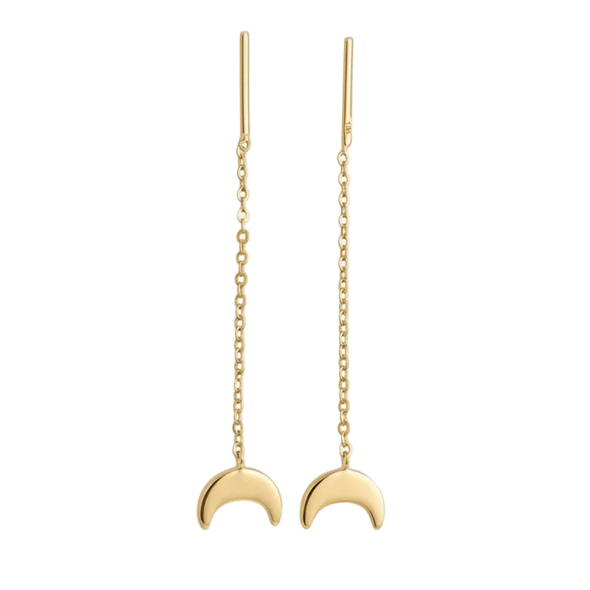 18k Gold Moon Tictac Earrings