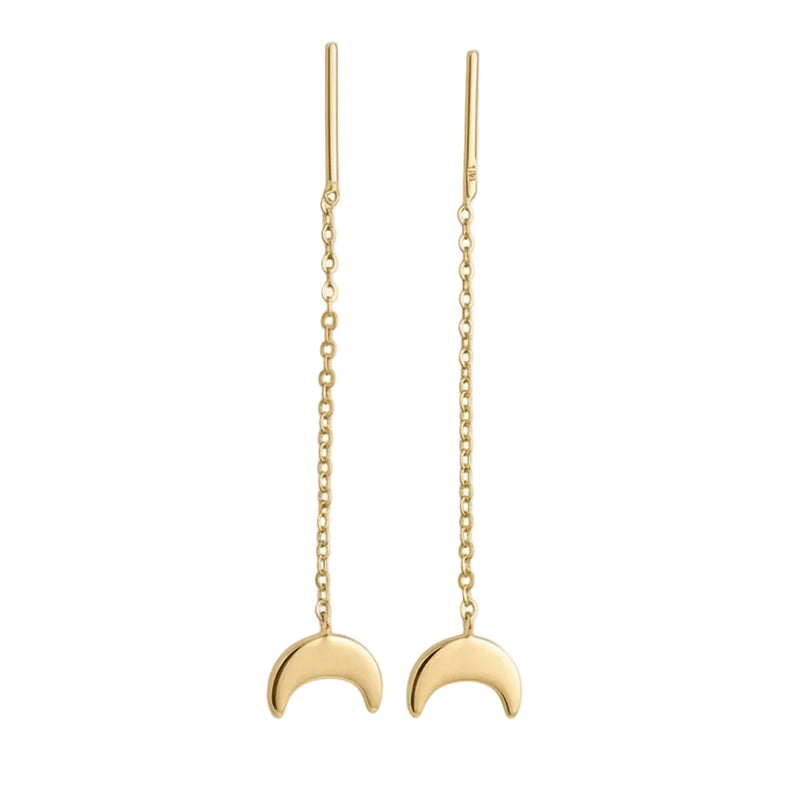 18k Gold Moon Tictac Earrings - 18k Gold Earrings - Embellish Gold Jewelry & Diamond