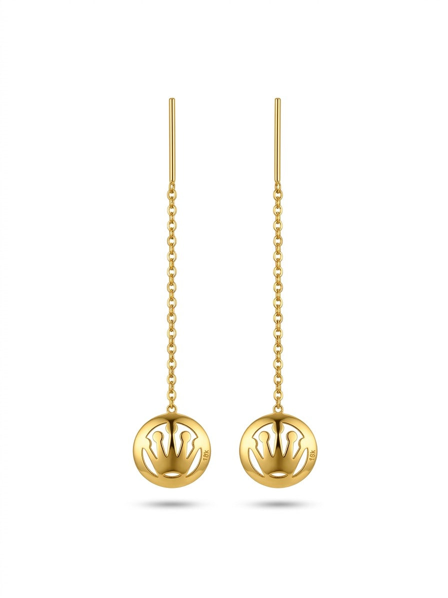 18k Gold Crown Tictac Earrings