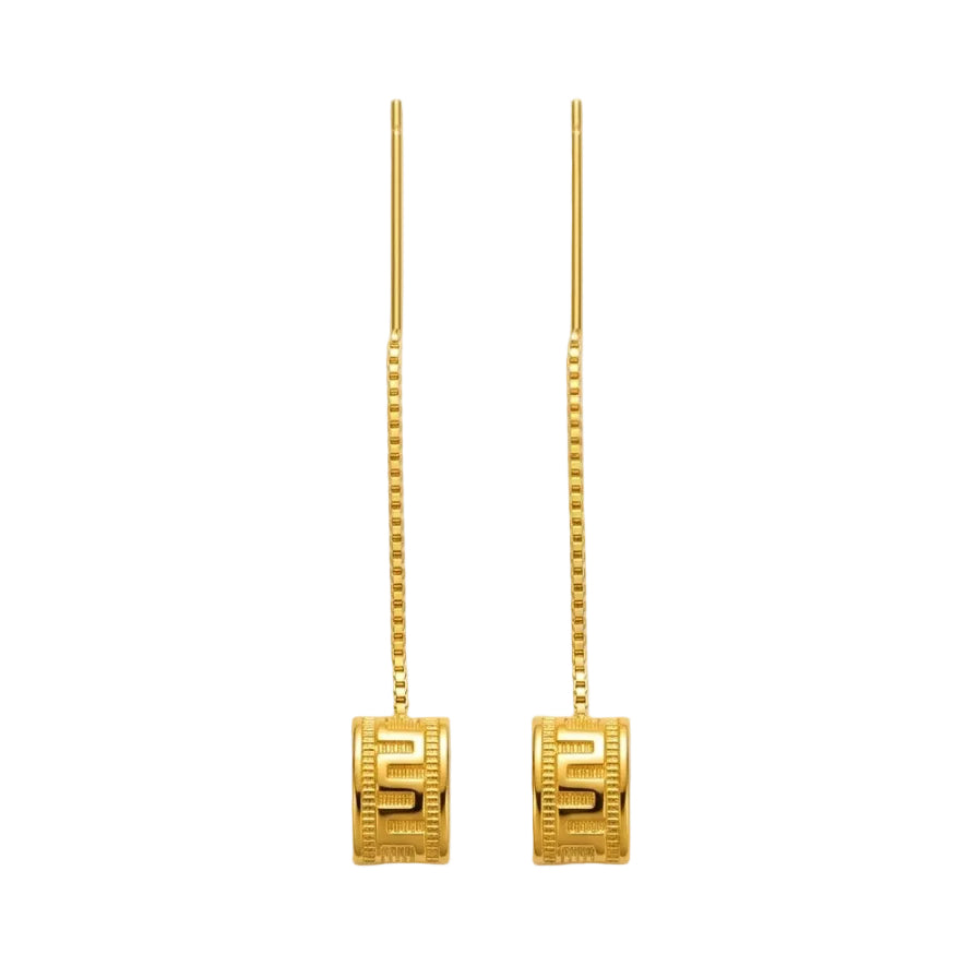 18k Gold Maze Tictac Earrings