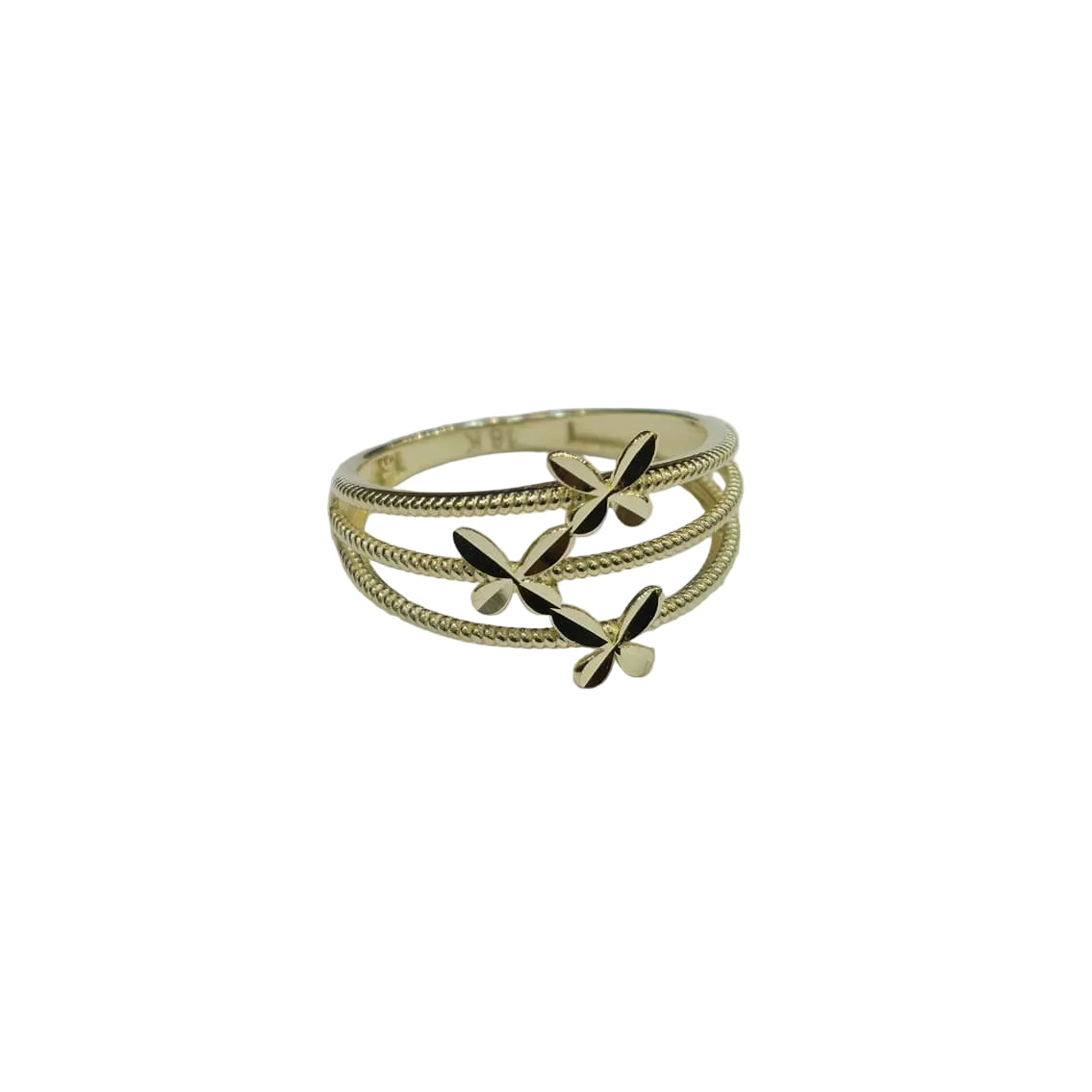 18k Gold 3 Layer Butterfly Ring