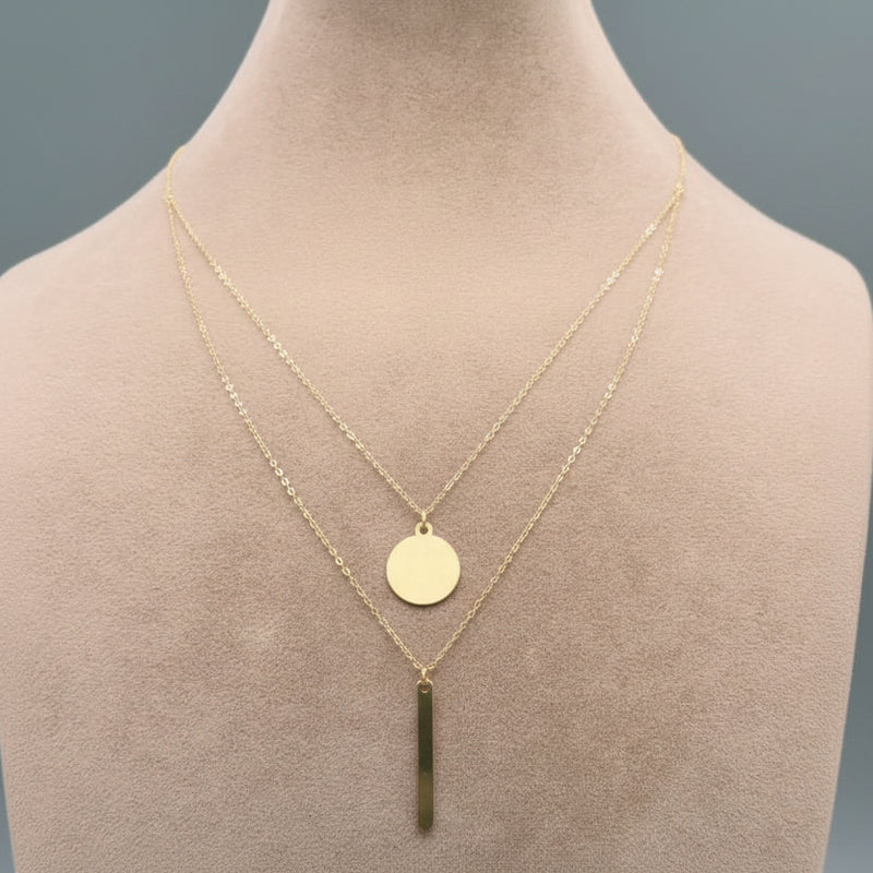 18k Gold 2 Pendant Design Necklace - Products - Embellish Gold Jewelry & Diamond
