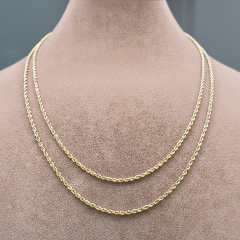 18k Gold Rope Chain 5 - 18k Gold Chain - Embellish Gold Jewelry & Diamond
