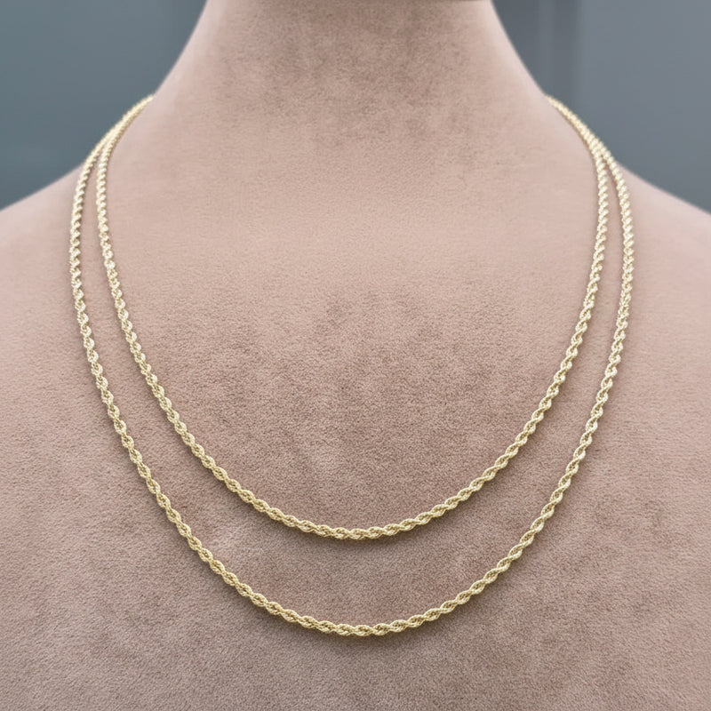 18k Gold Rope Chain 5 - 18k Gold Chain - Embellish Gold Jewelry & Diamond