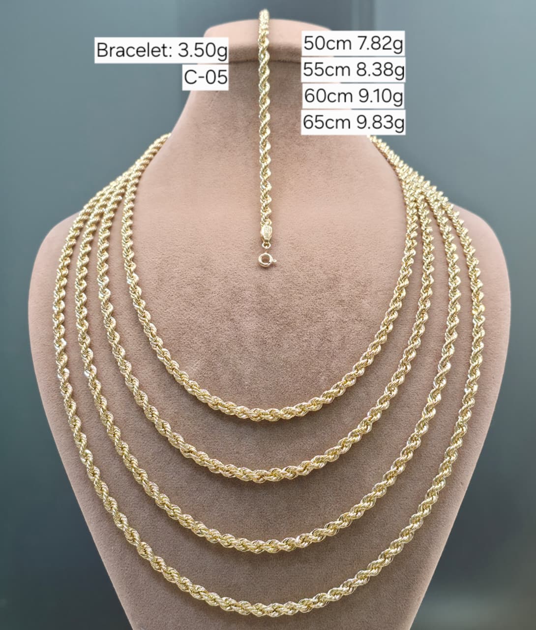 18k Gold Rope Chain 6