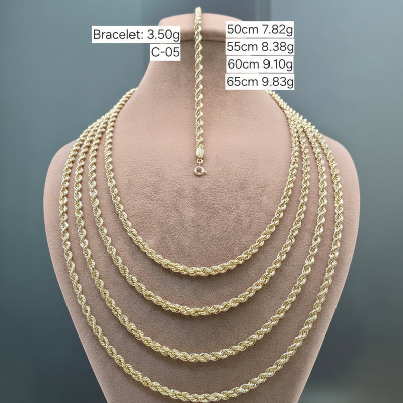 18k Gold Rope Chain 6 - 18k Gold Chain - Embellish Gold Jewelry & Diamond