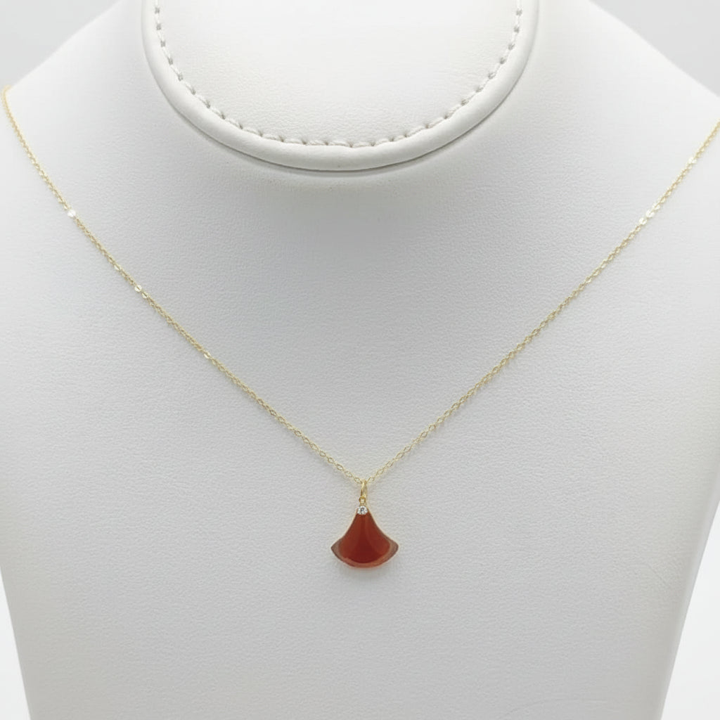 18k Gold Red Triangle Necklace - 18k Gold Necklace - Embellish Gold Jewelry & Diamond